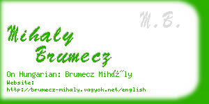 mihaly brumecz business card